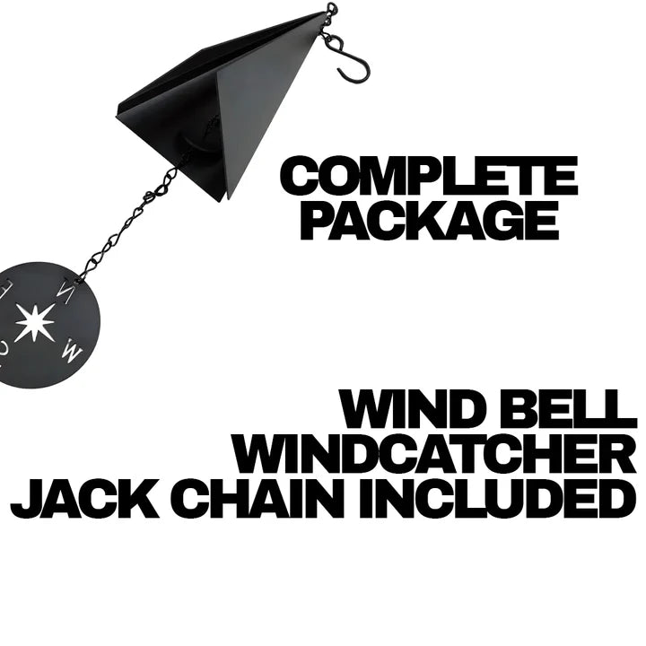 Garden Wind Bell 20 in | Compass Windcatcher Design | Powder-Coated Recycled Steel | Weather-Resistant