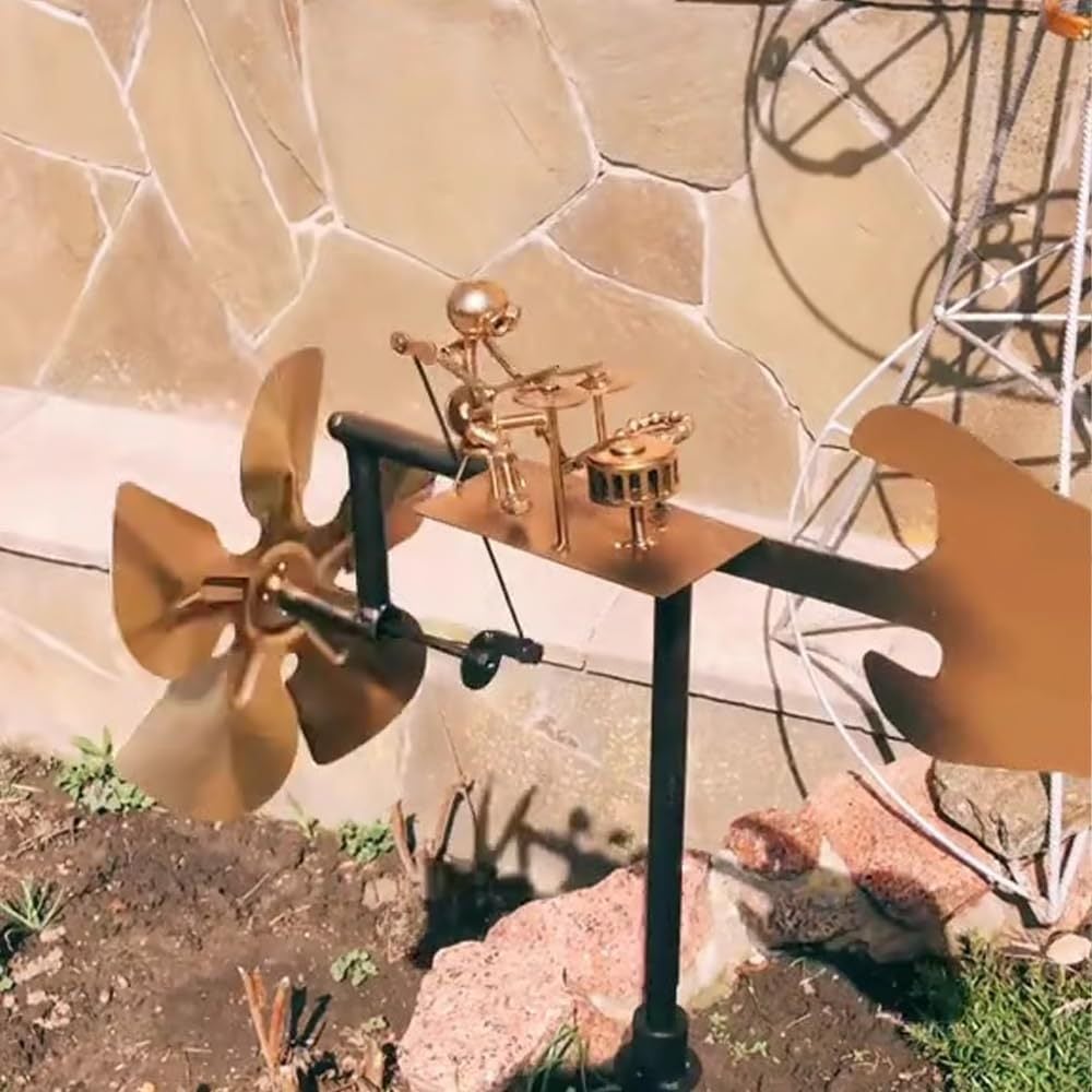 Garden Wind Spinner | Music-Themed Guitar & Musician Design | Weatherproof Steel | 70 cm Spike