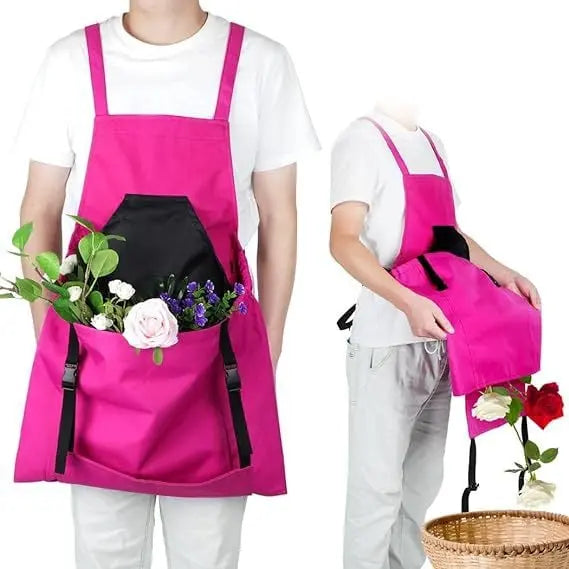 Gardening Apron | Crossback Straps & Quick-Release Pocket | Oxford Fabric & Water-Resistant Chest