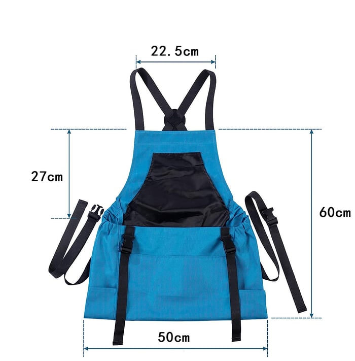 Gardening Apron | Waterproof Oxford Fabric | Chest & Kangaroo Pockets | Adjustable Cross-Back Fit