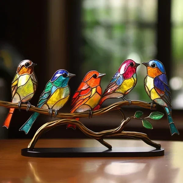 Glass Bird Figurine | Artistic Tinted Glass | Multicolor Options | Tabletop Accent