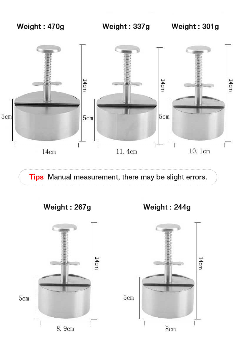 Hamburger Press | Ergonomic Hand Press | Stainless Steel & Non-Stick | Dishwasher Safe