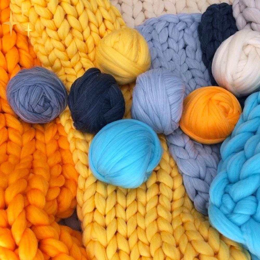 Hand-Knitting Yarn | XXL Chunky Fluffy | 1000 g Skein | Quick Projects