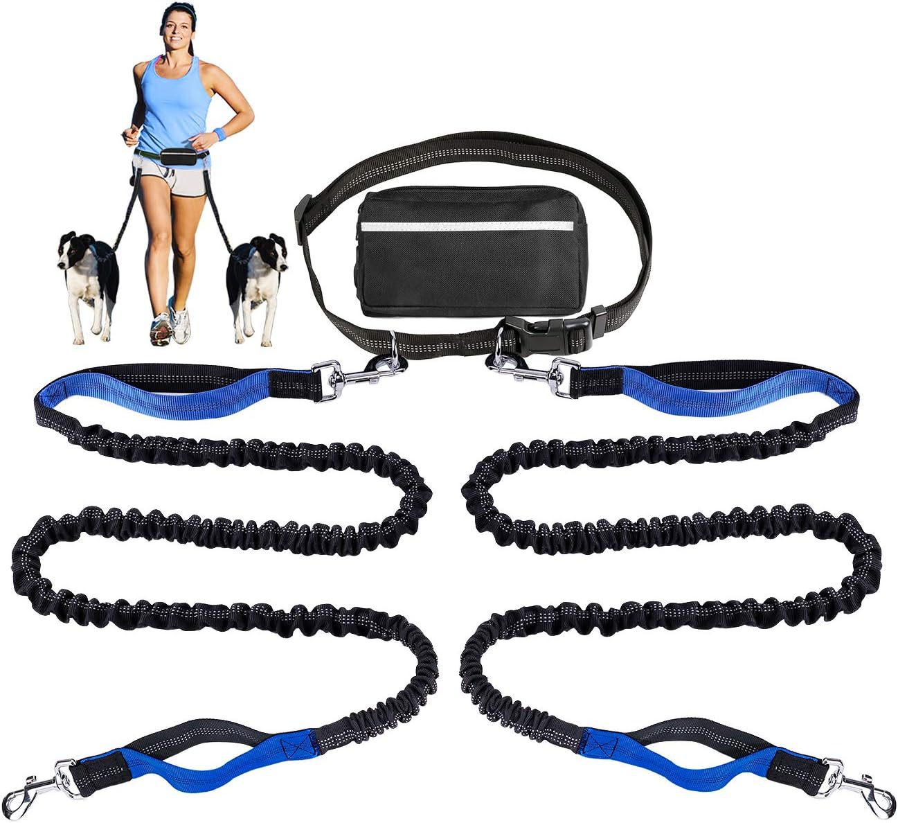 Hands-Free Dog Leash | Shock-Absorbing Bungee | Adjustable Hip Belt with Pockets | Comfortable Fit