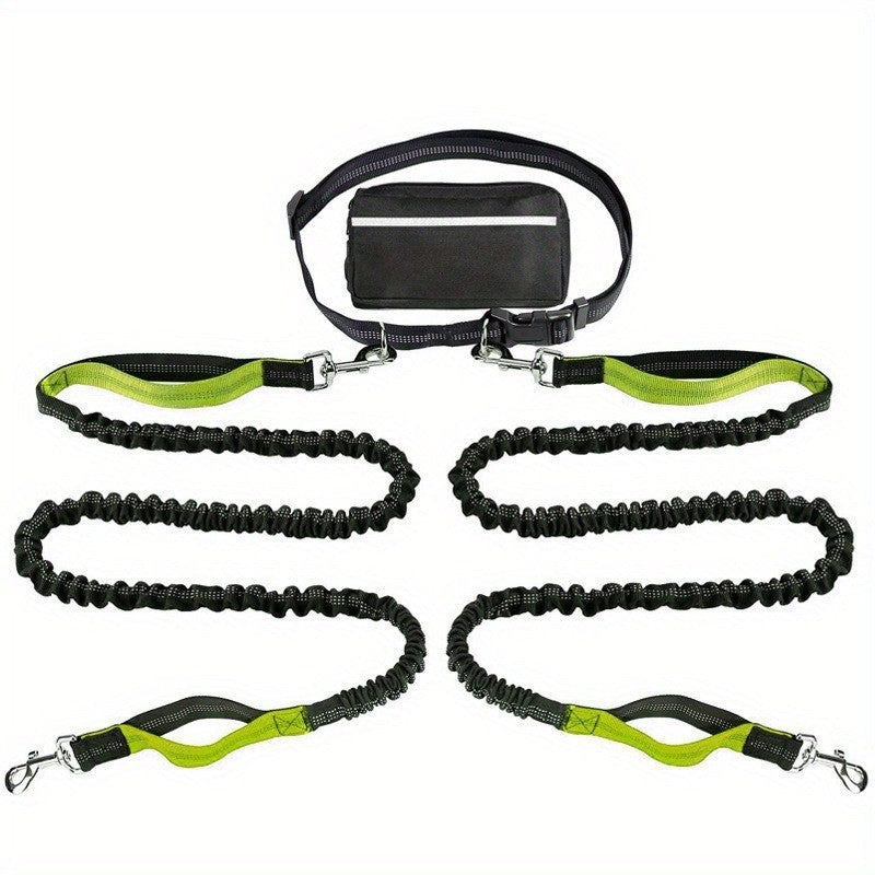Hands-Free Dog Leash | Shock-Absorbing Bungee | Adjustable Hip Belt with Pockets | Comfortable Fit