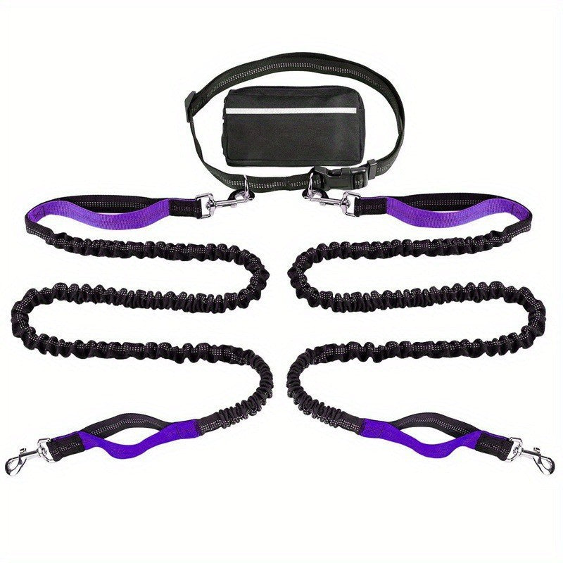 Hands-Free Dog Leash | Shock-Absorbing Bungee | Adjustable Hip Belt with Pockets | Comfortable Fit
