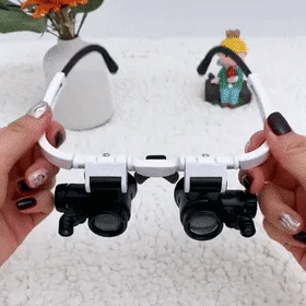 Hands-Free Magnifier Glasses | 8x-23x Magnification | LED Light & Interchangeable Lenses