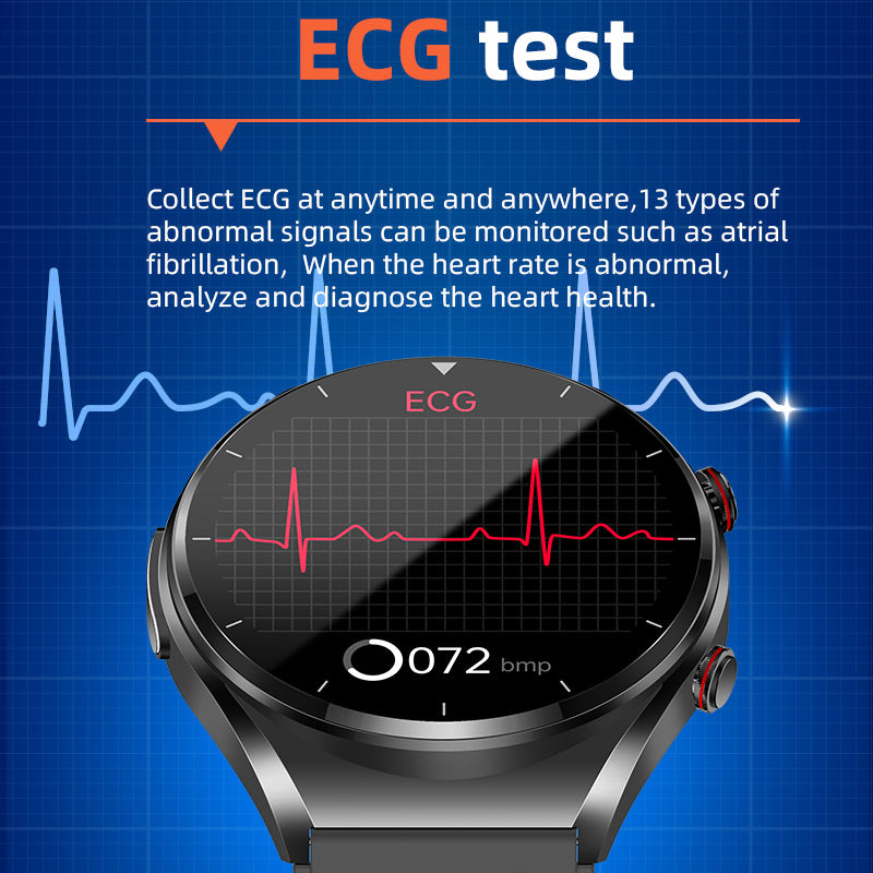Health Smartwatch | Non-Invasive Blood Glucose & ECG Monitoring | Blood Pressure & Heart Rate