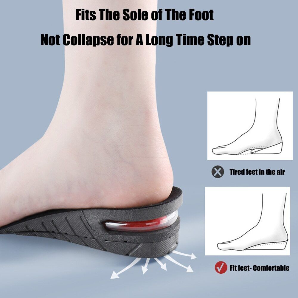 Height Increase Insoles | Adjustable Invisible Heel Lift up to 3.5in | Breathable Foam Cushion
