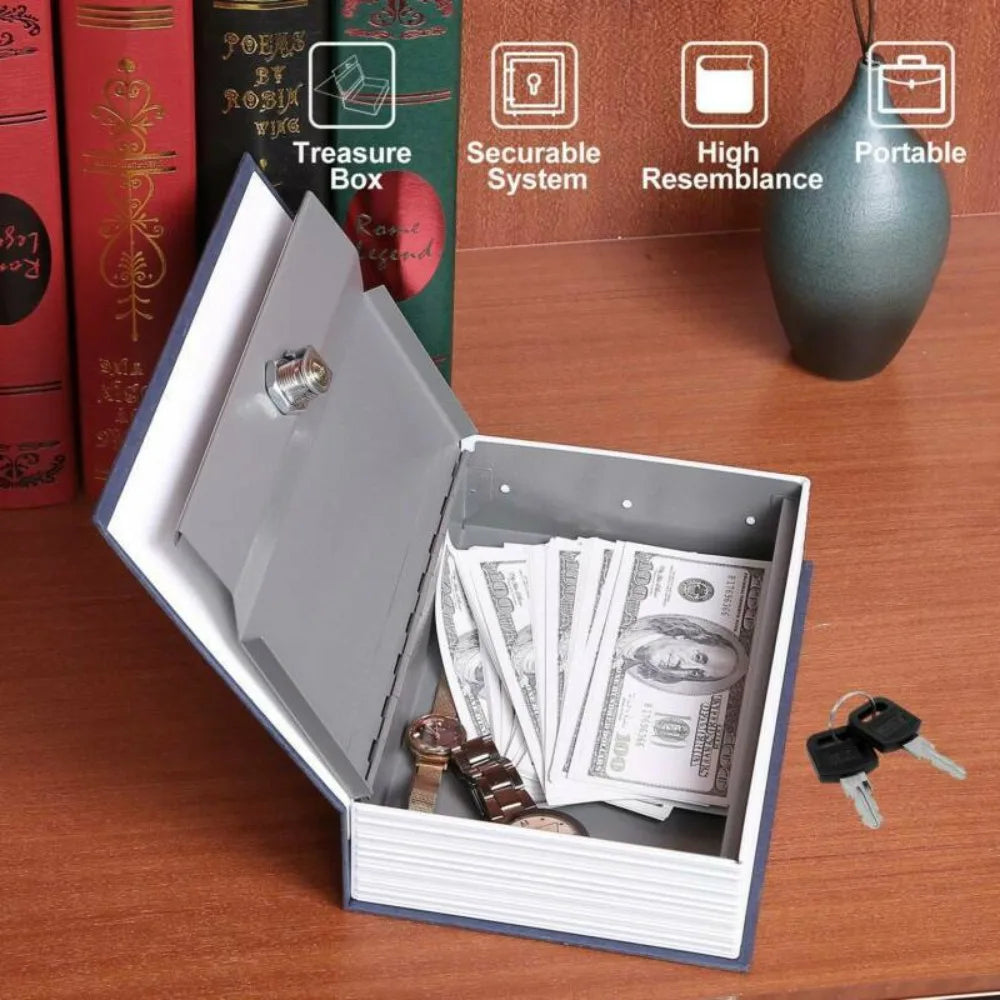 Hidden Book Safe | Locking Diversion Vault | Metal Construction & Includes 2 Keys | Travel Size