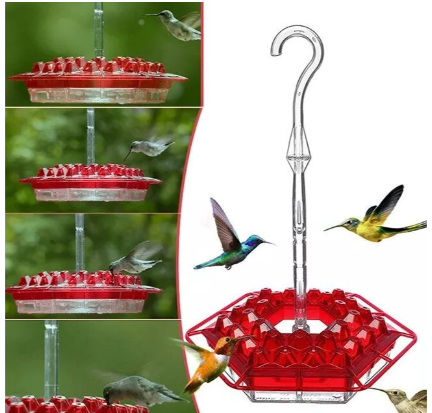 Hummingbird Feeder | Ant-Proof Hexagonal Ports | 12 oz Capacity | Easy-Fill & Dishwasher Safe