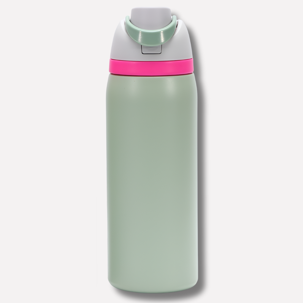 Insulated Water Bottle | Built-In Straw | Stainless Steel & Leak-Proof Lid