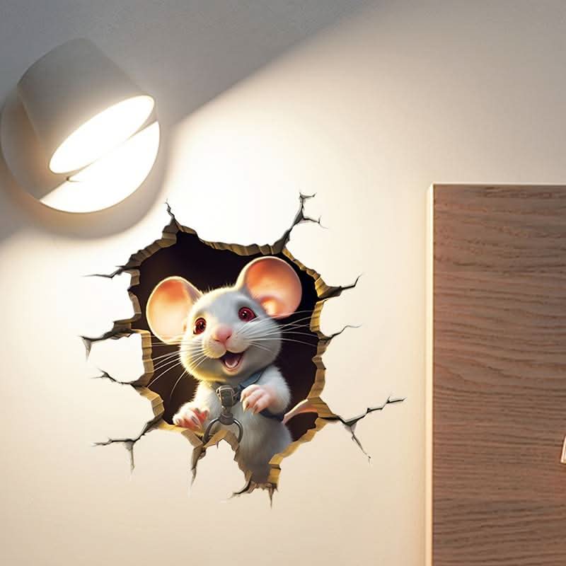 Kids' 3D Cartoon Wall Sticker | Adorable Mouse Design | Peel-and-Stick, Removable
