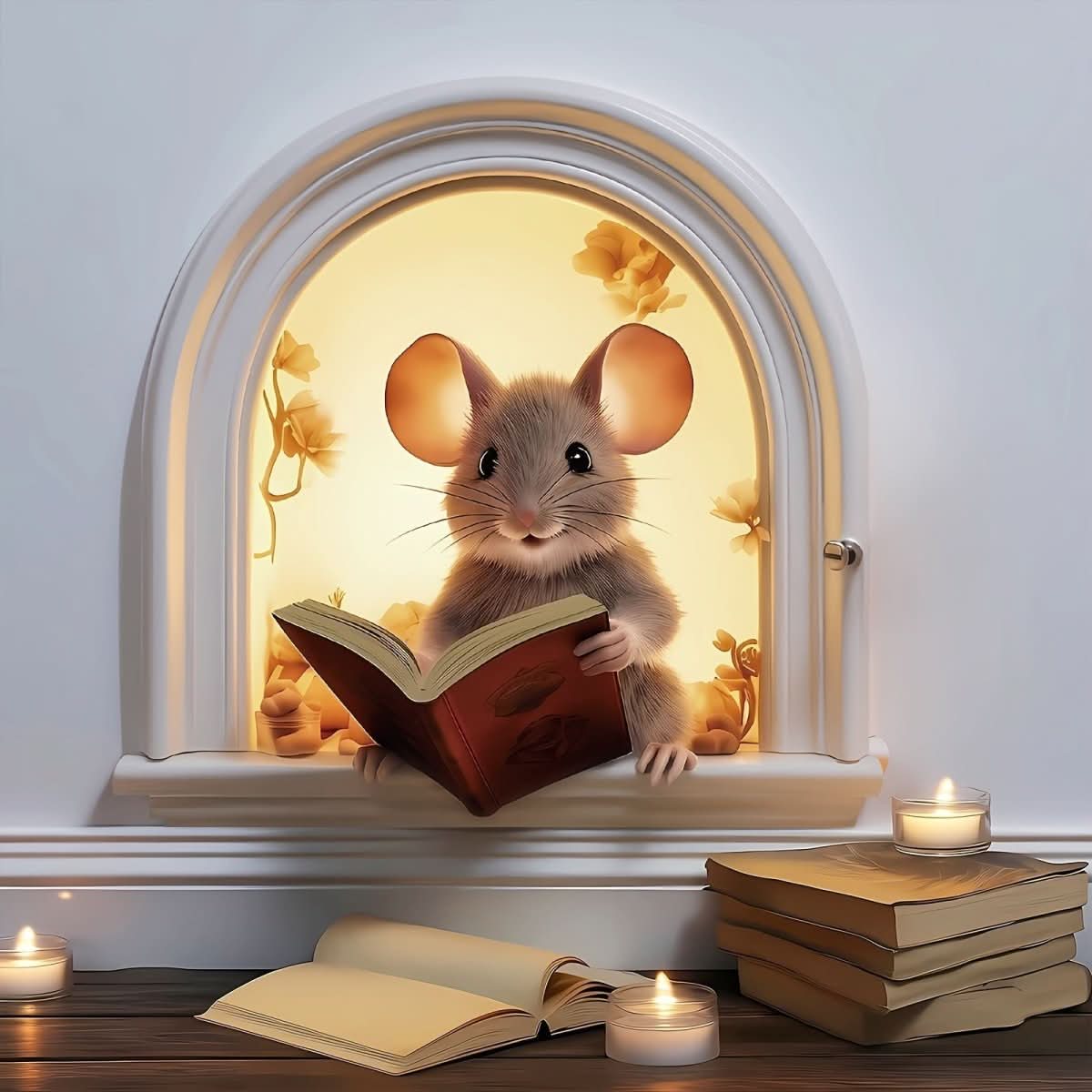 Kids' 3D Cartoon Wall Sticker | Adorable Mouse Design | Peel-and-Stick, Removable