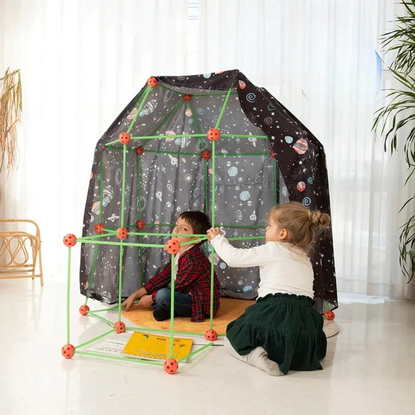 Kids' Building Fort Kit | Modular Construction Set | Includes Tent Piece | Imaginative Play