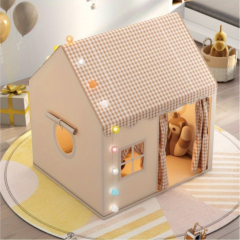 Kids Indoor Play Tent | Cozy Cotton-Blend Playhouse | Foldable with Carry Bag | 120×105×128 cm