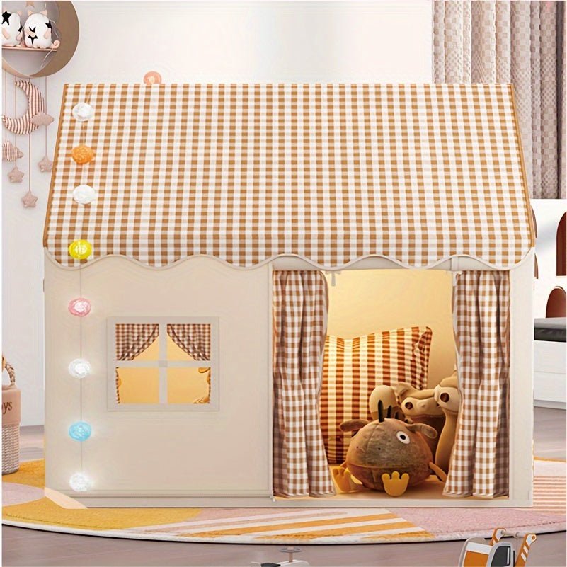 Kids Indoor Play Tent | Cozy Cotton-Blend Playhouse | Foldable with Carry Bag | 120×105×128 cm
