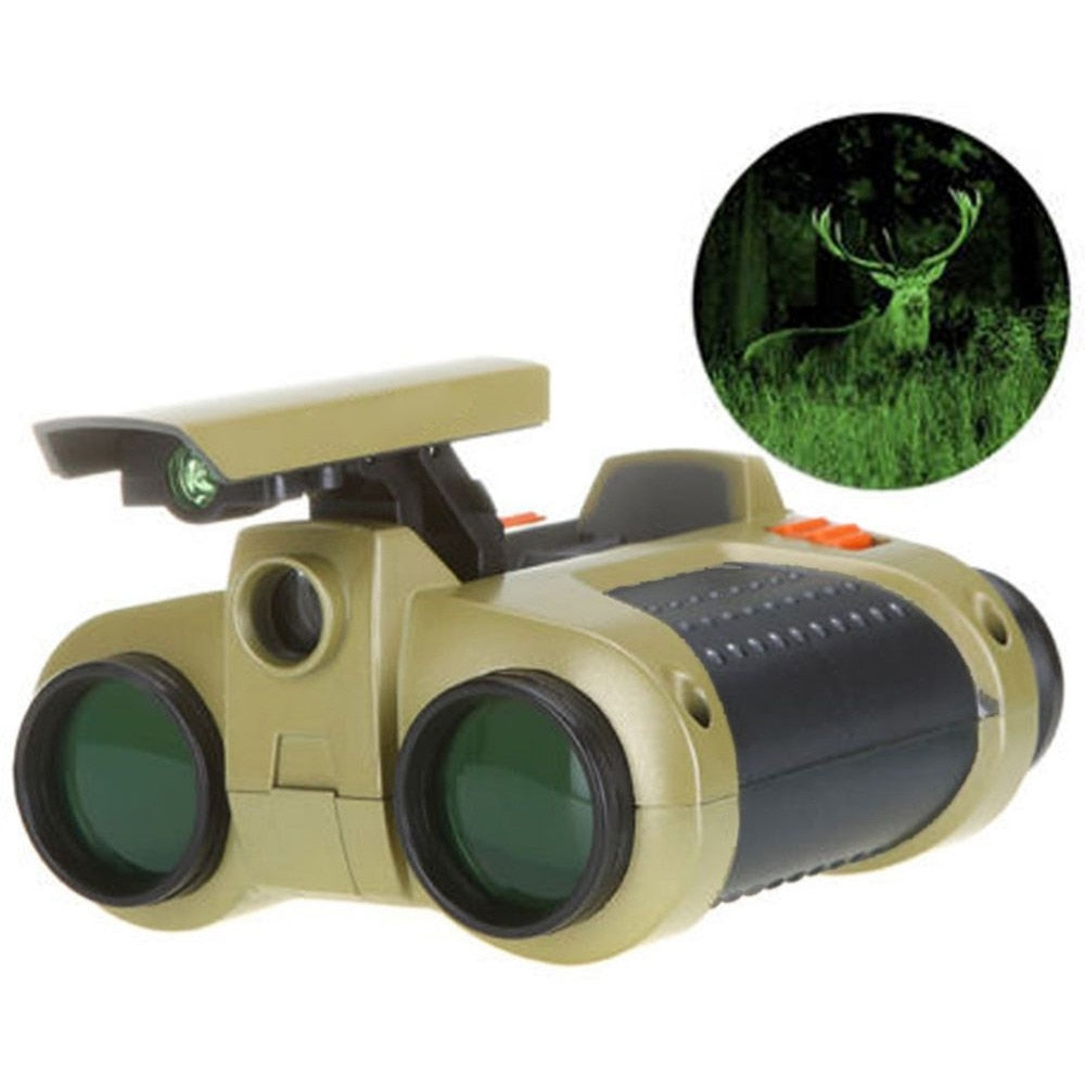 Kids Night Vision Binoculars | 4x Magnification & Easy Focus | Shockproof Body & Adjustable Eyecups