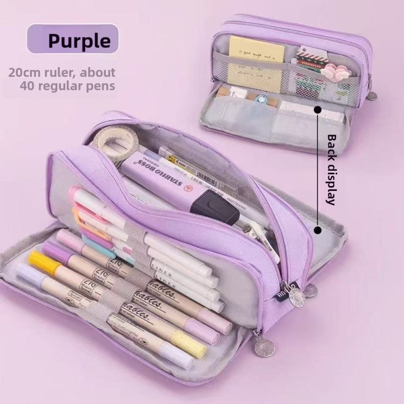 Kids Pencil Case | 180° Full Opening | Stain-Resistant Shell | Organized Storage