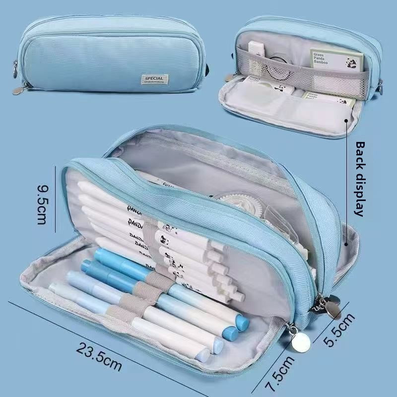 Kids Pencil Case | 180° Full Opening | Stain-Resistant Shell | Organized Storage