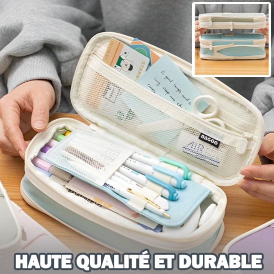 Kids Pencil Case | 180° Full Opening | Stain-Resistant Shell | Organized Storage