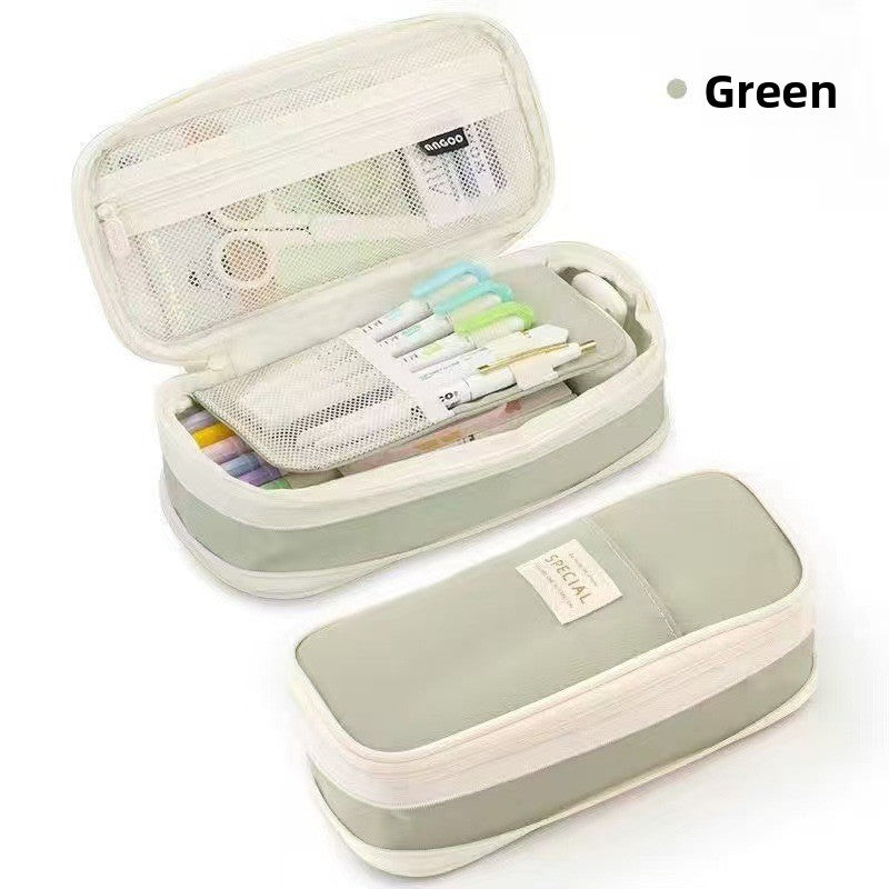 Kids Pencil Case | 180° Full Opening | Stain-Resistant Shell | Organized Storage