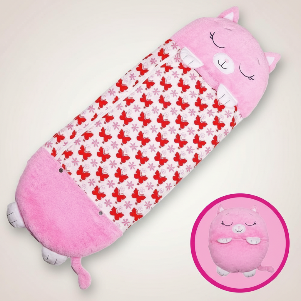 Kids Sleeping Bag | Foldable 2-in-1 Animal Shape | Lightweight & Easy to Fold | Travel & Sleepovers