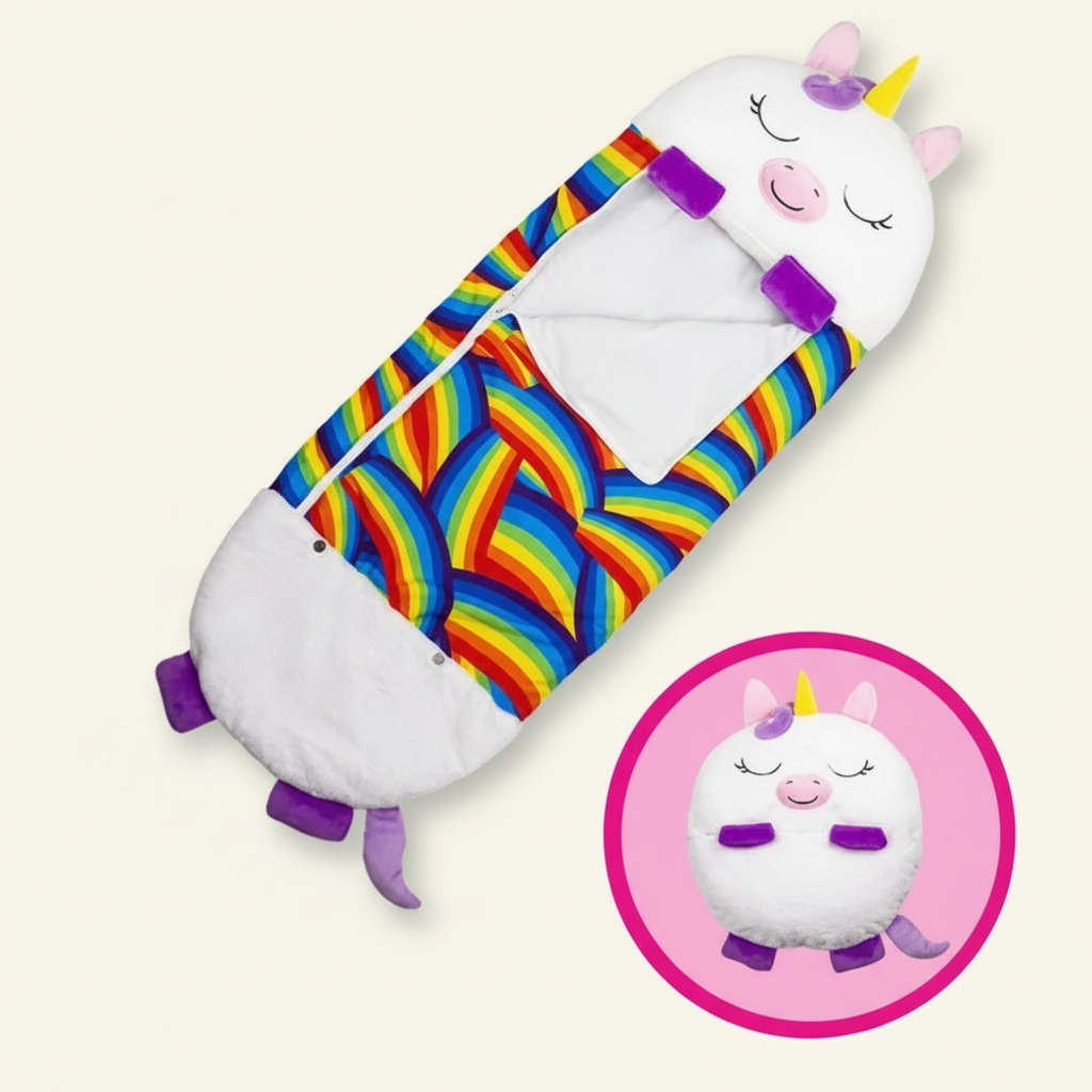 Kids Sleeping Bag | Foldable 2-in-1 Animal Shape | Lightweight & Easy to Fold | Travel & Sleepovers