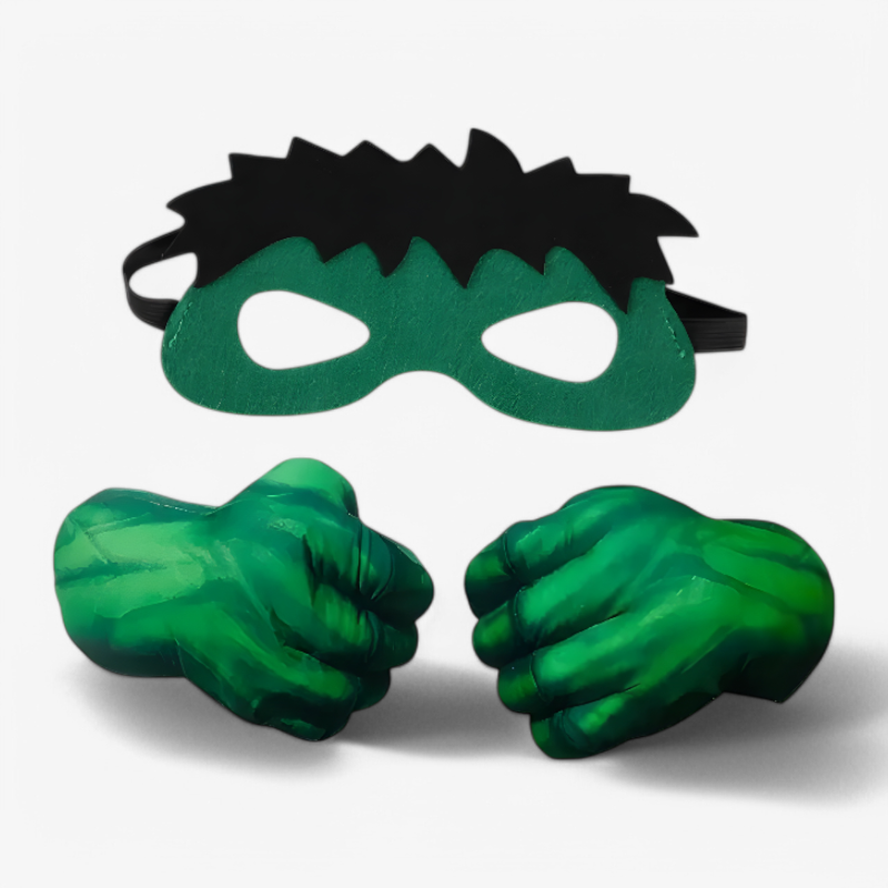 Kids Superhero Mask & Gloves Set | Plush Fabric & Grip Surface | Machine Washable