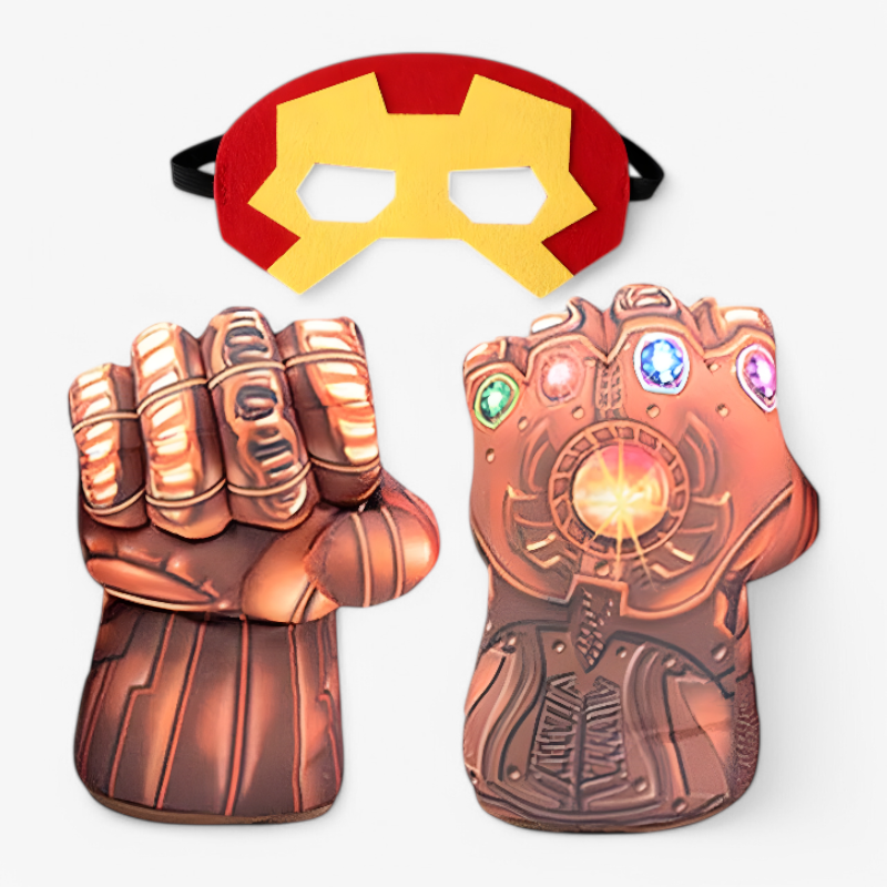 Kids Superhero Mask & Gloves Set | Plush Fabric & Grip Surface | Machine Washable