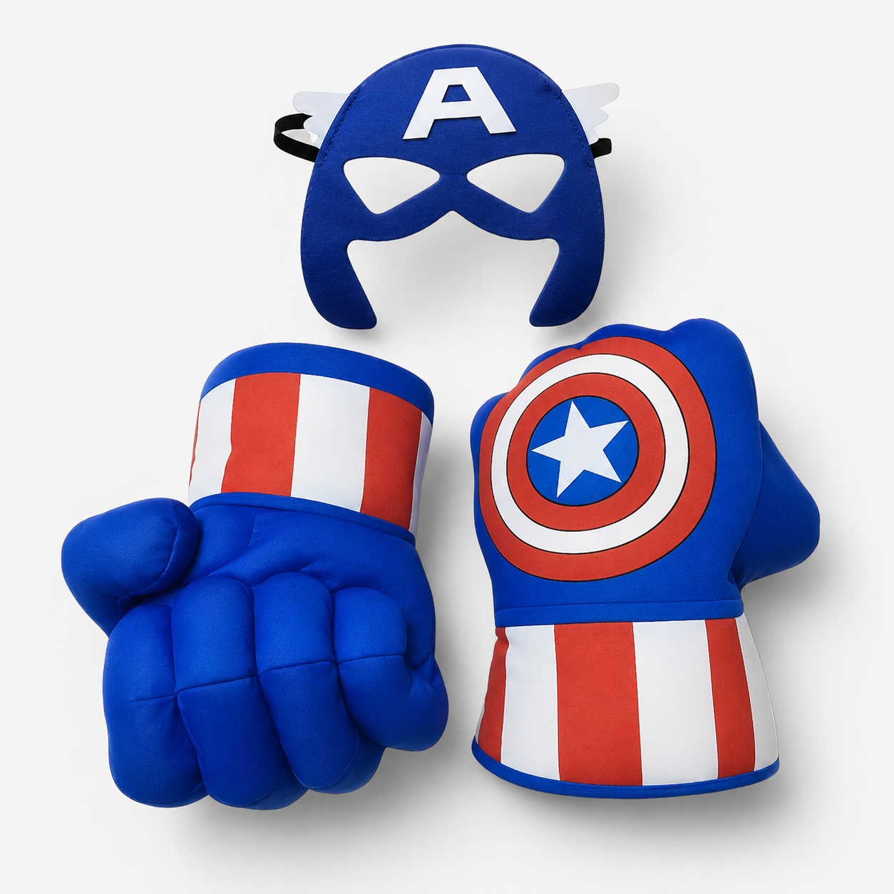 Kids Superhero Mask & Gloves Set | Plush Fabric & Grip Surface | Machine Washable