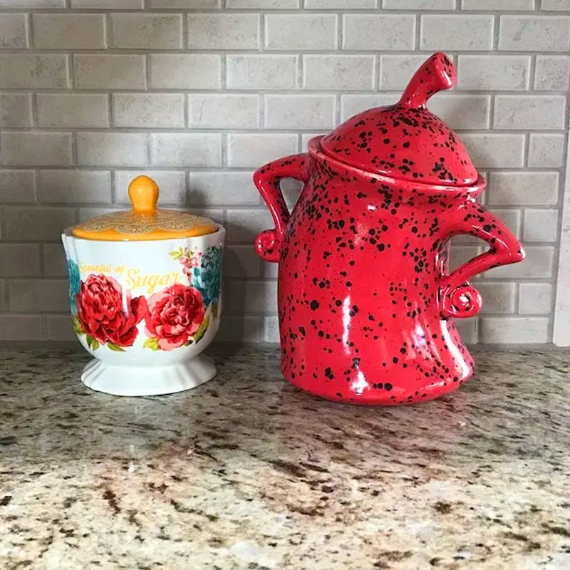 Kitchen Canister | Playful Hands-on-Hips Design | 6.7×7.9 in | Durable Design