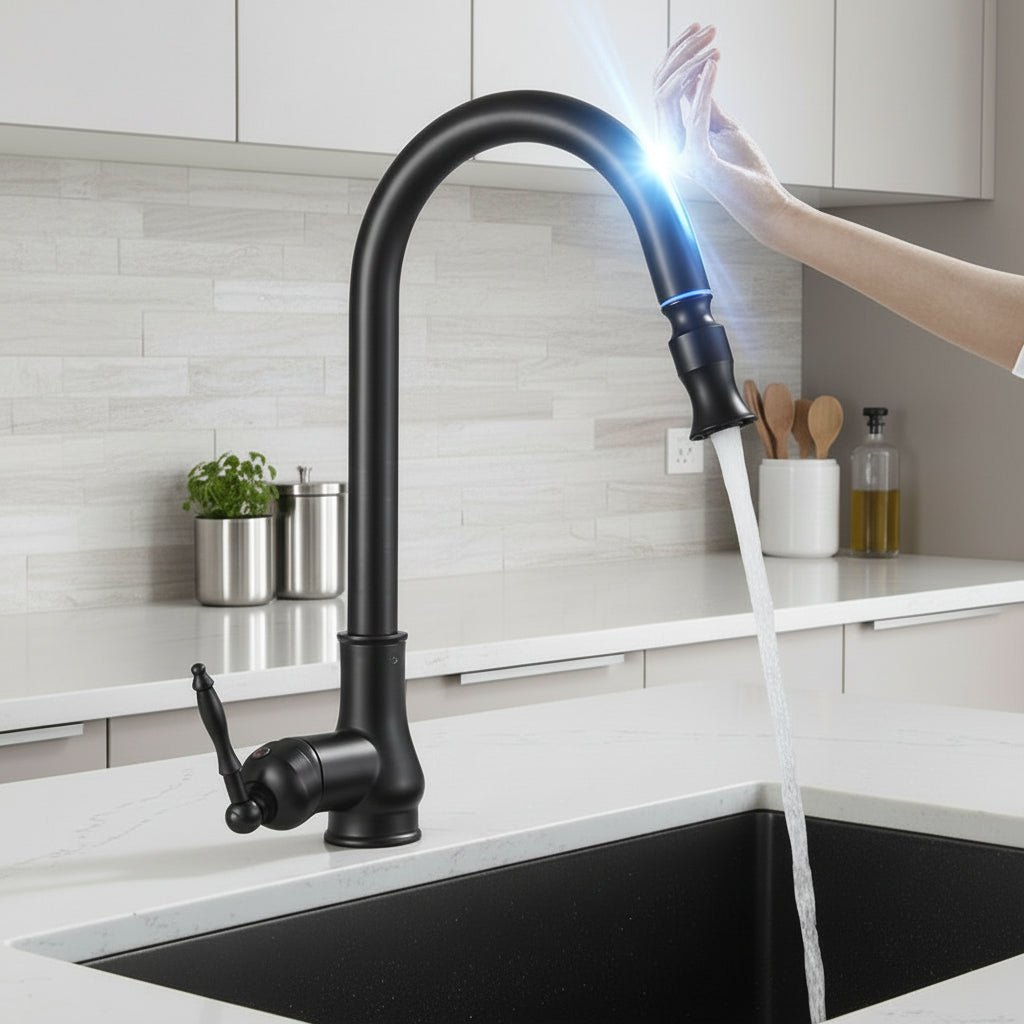 Kitchen Faucet | Pull-Out Spray Head & Touch Sensor | Solid Brass Construction