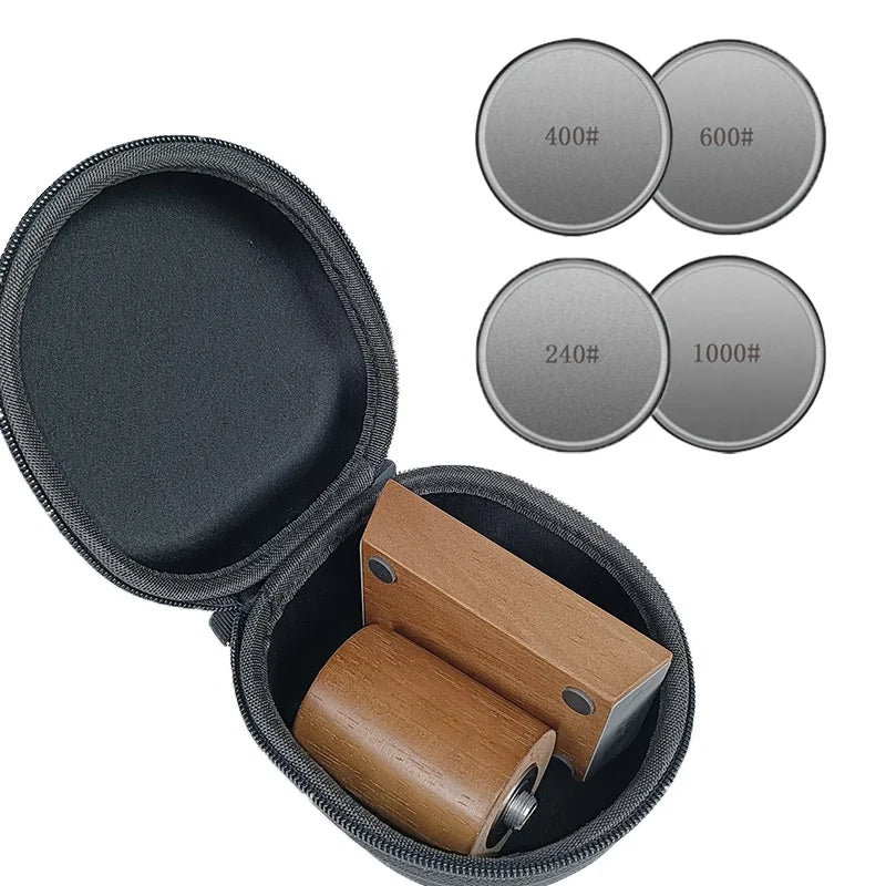 Kitchen Knife Sharpener | Dual-Angle Roller Design | Magnetic Holder Included | Space-Saving