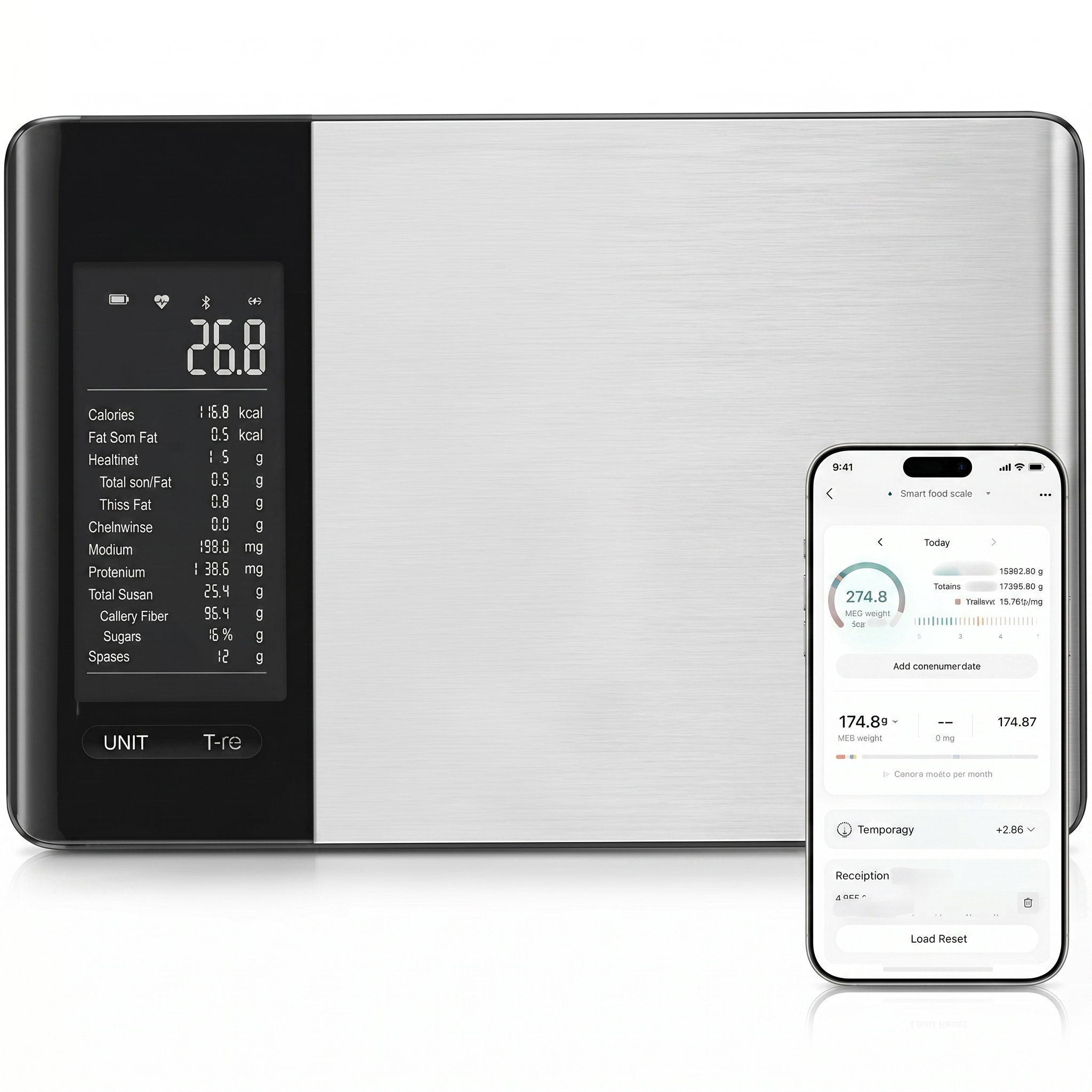 Kitchen Scale for Home & Fitness | Nutritional Calculator & Macro Tracking | Stainless Steel