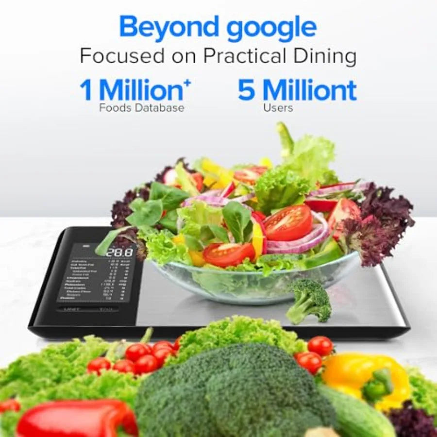 Kitchen Scale for Home & Fitness | Nutritional Calculator & Macro Tracking | Stainless Steel