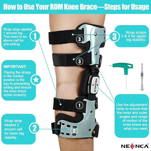 Knee Brace | Reinforced Lateral Support | Adjustable Straps & Universal Fit | Improved Stability