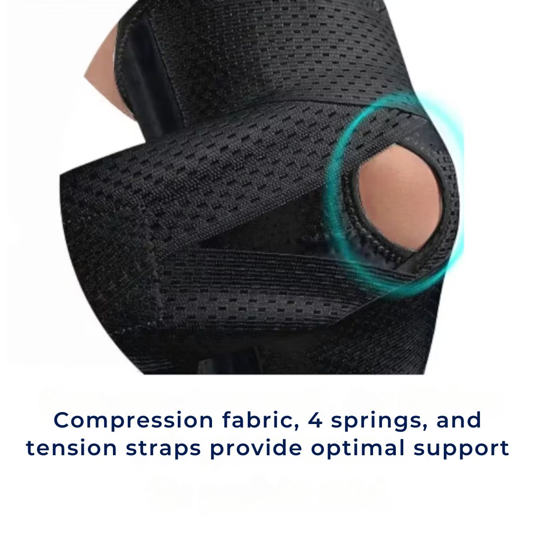 Knee Pads (Unisex) | Spring-Assist Support & Tension Strap | Custom Fit | Pain Relief