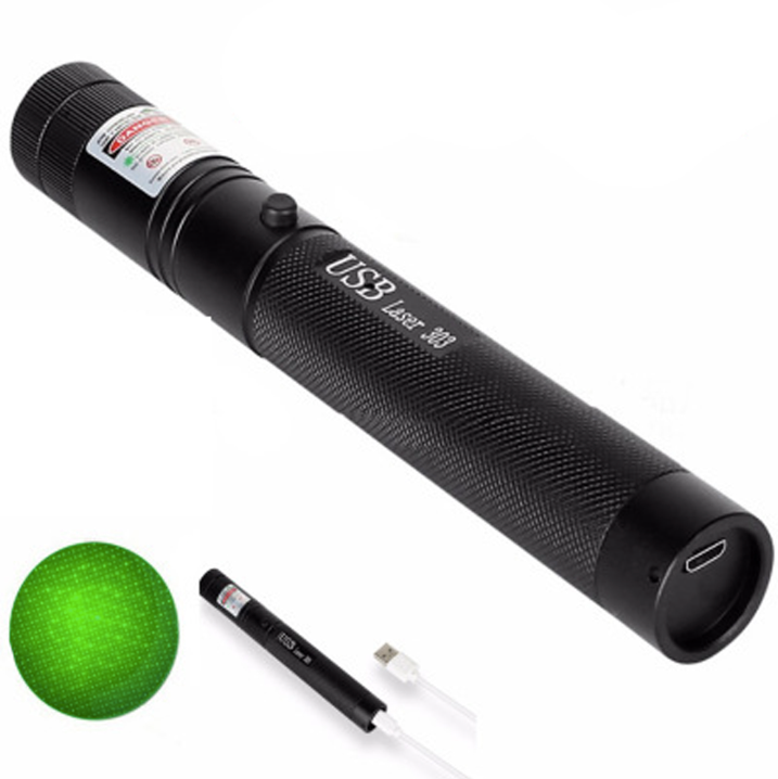 Laser Pointer Torch | Long-Range Adjustable Focus | USB Rechargeable | Aluminum Body