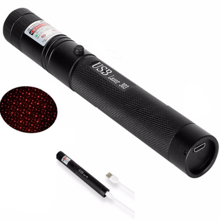 Laser Pointer Torch | Long-Range Adjustable Focus | USB Rechargeable Aluminum Body | Safety Lock