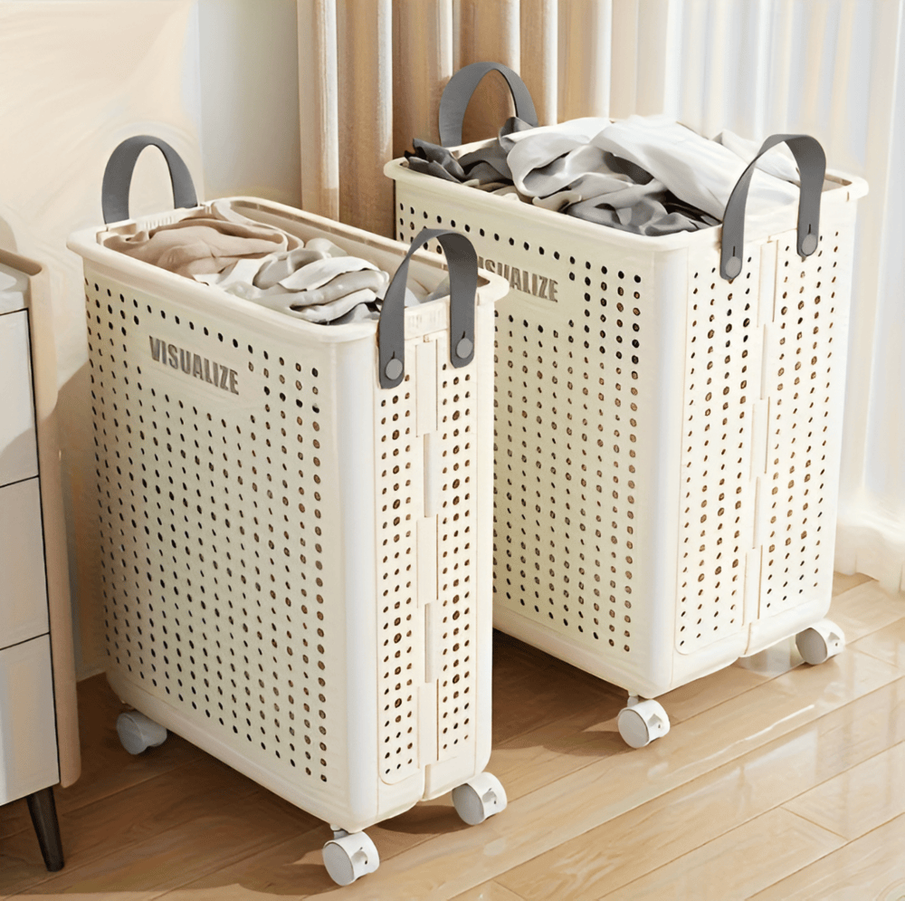 Laundry Basket | Wheeled Foldable Design | Lightweight & Easy-Clean | Space-Saving