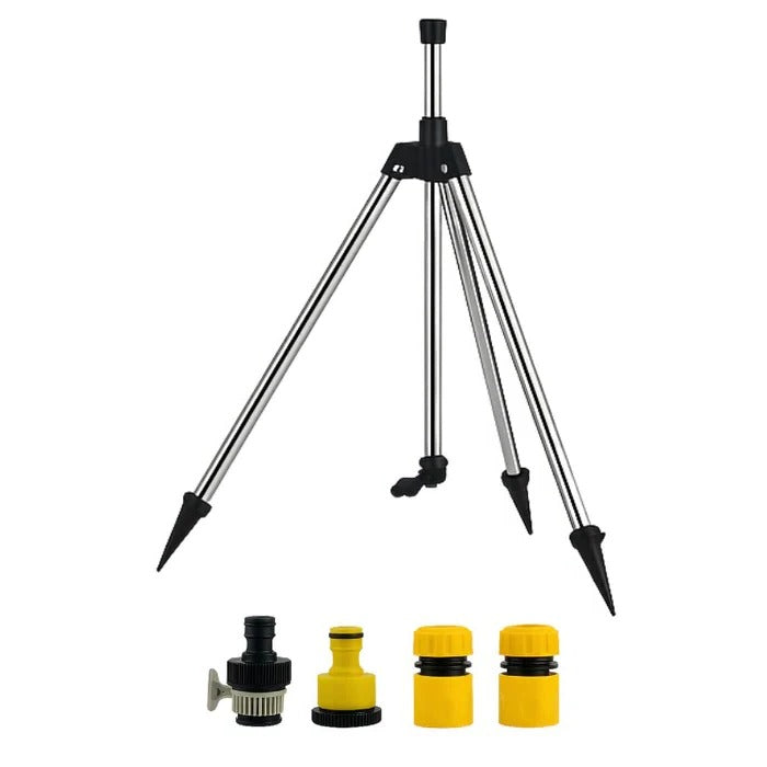 Lawn Sprinkler | High-Pressure 360° Rotating | Adjustable Tripod & Stainless Steel