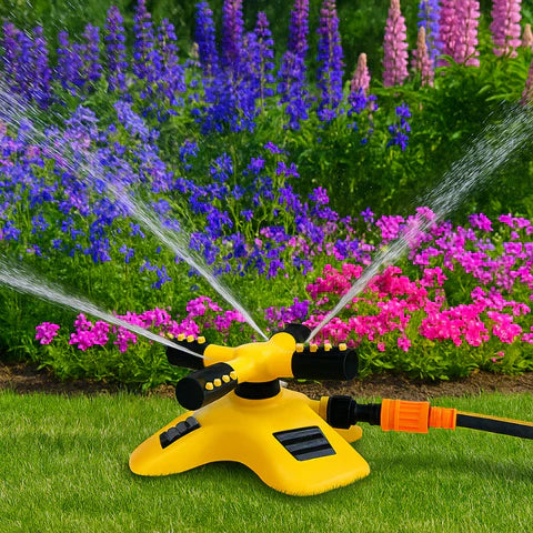 Lawn Sprinkler for Large Gardens | 360° Rotating | Multi-Angle Nozzles