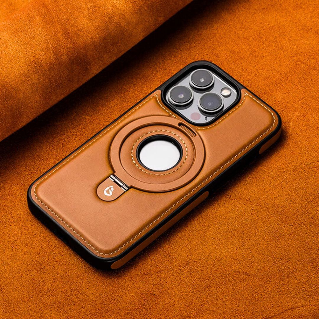 Leather Phone Case | Magnetic Wireless Charging Compatible | O-Ring Grip & 10ft Drop Protection