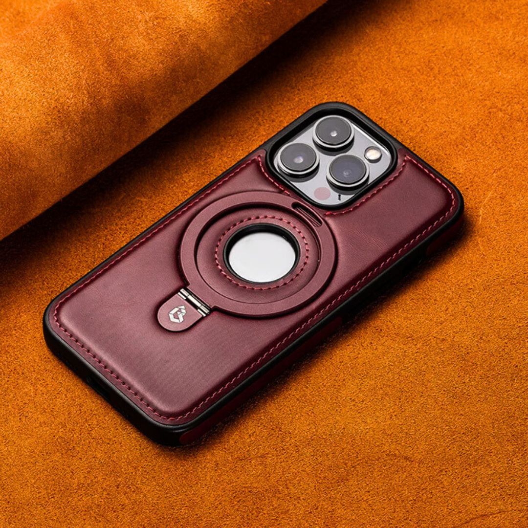 Leather Phone Case | Magnetic Wireless Charging Compatible | O-Ring Grip & 10ft Drop Protection