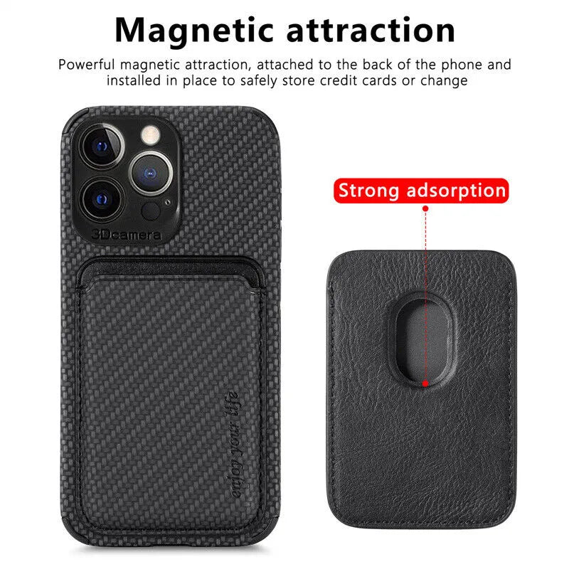 MagSafe-Compatible Phone Case | Slim Magnetic Wallet Design | Impact-Resistant Protection