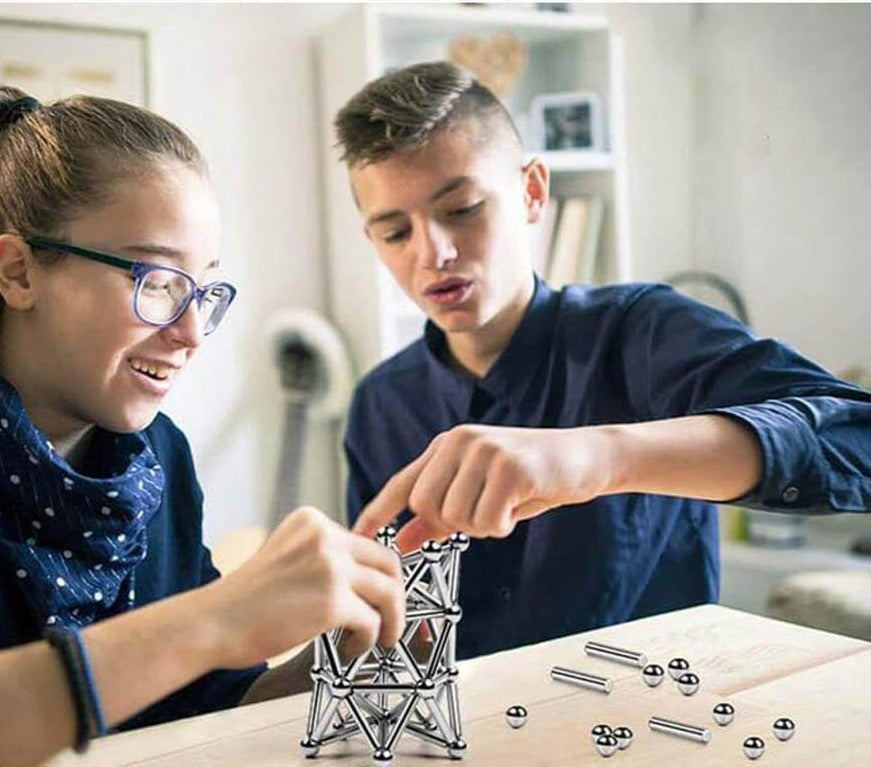 Magnetic Building Set | Steel Sticks & Balls | Creative Construction