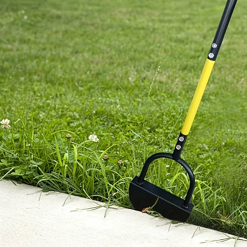 Manual Lawn Edger | Crescent Serrated Blade | Hardened Steel Head & Long Handle