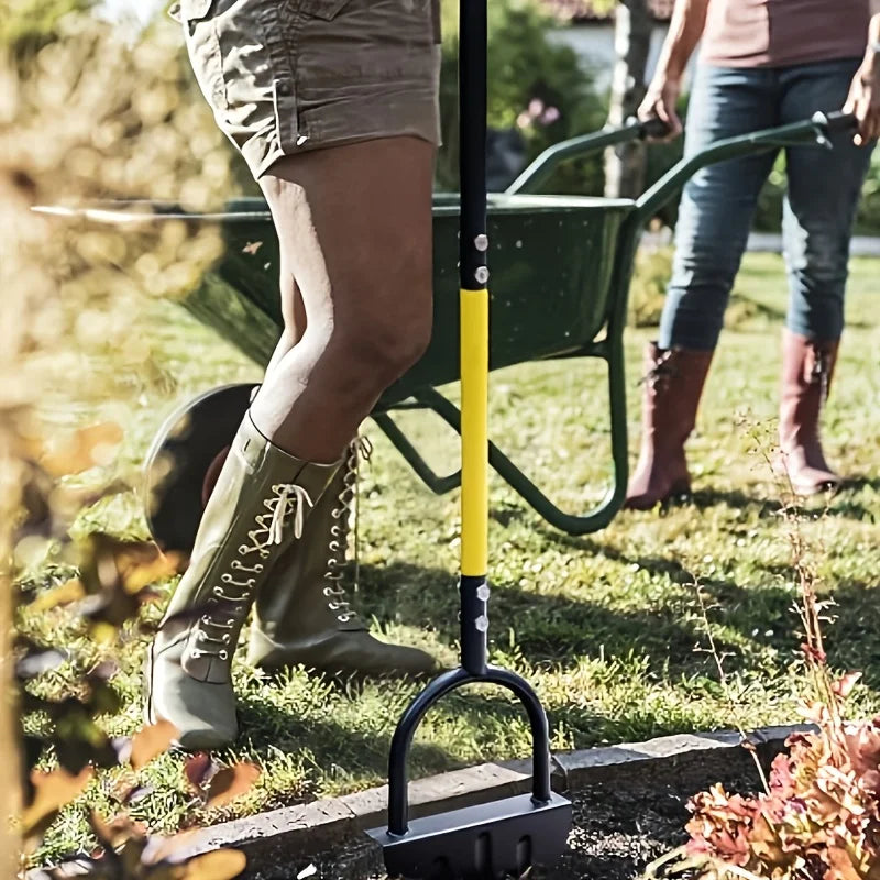 Manual Lawn Edger | Crescent Serrated Blade | Hardened Steel Head & Long Handle