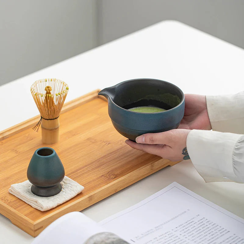 Matcha Bowl | Handcrafted Japanese Ceramic | Green Glazed Finish | Authentic Tea Experience